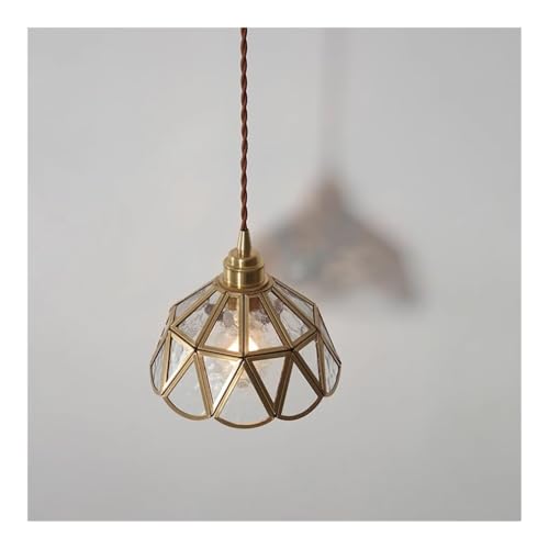 Lampe suspendue géométrique en verre et laiton avec base E27 - 5