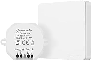 DEWENWILS Remote Control Light Switch 240V, No Wiring Required Wireless Light Switch Kit with 30M Range, Remote Light Switch for Lamp, Programmable, UKCA Certified, White