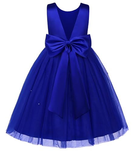 JerrisApparel Vestito Bambina Fiori Elegante Abito Cerimonia Nozze Comunione (4-5