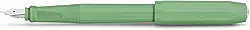 Kaweco Perkeo Caneta-tinteiro para cartuchos de tinta, caneta-tinteiro escolar para iniciantes com aderência ergonômica para escrita confortável Largura da ponta: F (fino) Cor verde selva 15,5 cm