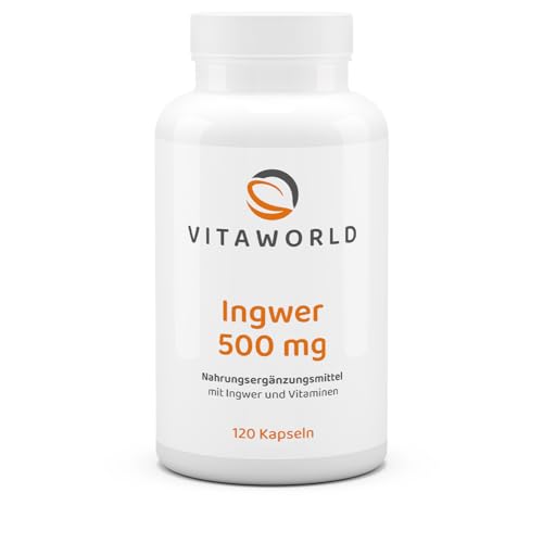 vitaworld Ingwer 500 mg, vegan, mit B-Vitaminen zur Unterstützung des Immunsystems und der...