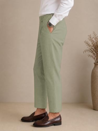 Image of TAGDO Men's Solid Colour Pant with Pocket || Casual Trosuer || Formal Trouser || Formal Slim Fit Pleated Pants for Men (2049)