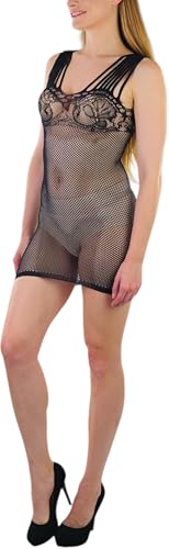 Image of ToBeInStyle Women's Stretch See Through Fishnet Novelty Mini Rave Party Dress