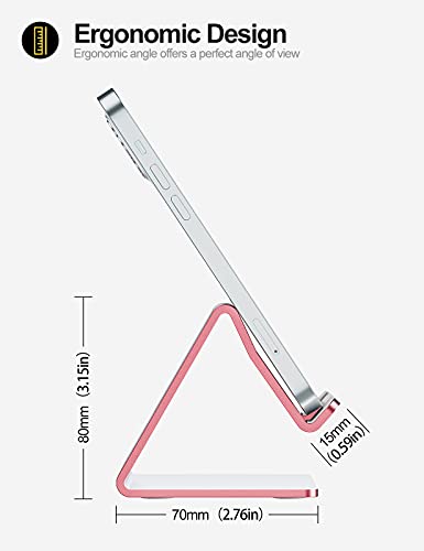 Urmust Desk Cell Phone Stand Holder Aluminum Phone Dock Cradle Compatible With Switch For Iphone 14 13 12 11 Pro Xs Xs Max Xr X 8 7 6 6S Plus 5, Office Decor Accessories Desk (Rose Gold) #TOP4