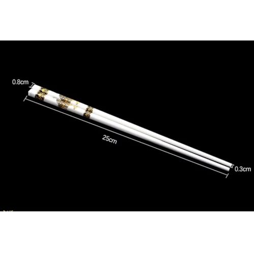 Baguettes en Porcelaine réutilisables, 1 Paire de Baguettes Cadeau Lavable au LAN céramique de Porcelaine Tendre de Haute qualité, Baguettes Chinoises japonaises pour Restaurant Domestique U