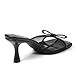 Attiposh Womens Heeled Sandals Open Square Toe Kitten Heels Sandals Slip On Bow Mesh Mules Heels Comfortable Dress Shoes for Party Wedding