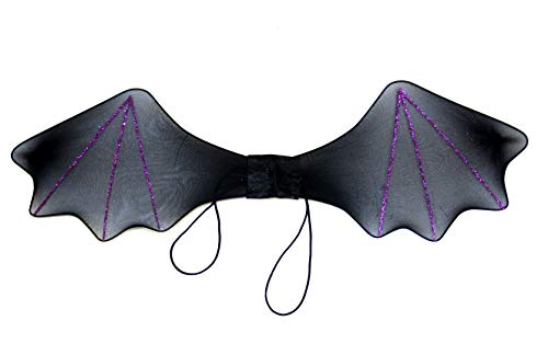 Zac's Alter Ego Halloween Black Bat Wings with Purple Glitter