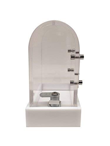 MCB Premium Modern Design Acrylic Ballot Donations Box for Fundraising, Voting or Suggestion Box, Ticket Raffles & Drawing, with Safety Lock and Built-in Sign Holder Display (6x4.5x3.3)