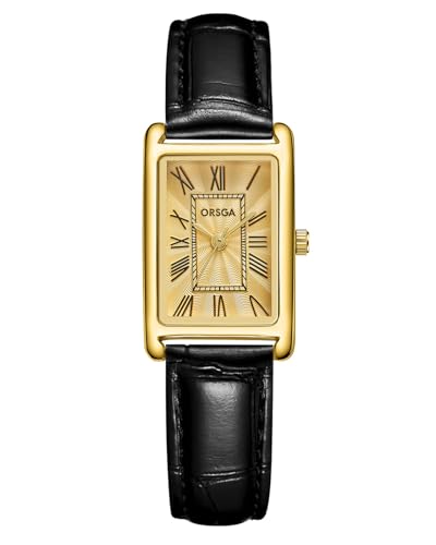 CIVO Ladies Watches for Women Leather: Waterproof Square Face Analog Quartz Wrist Watch Vintage Fashion Elegant Black Watch