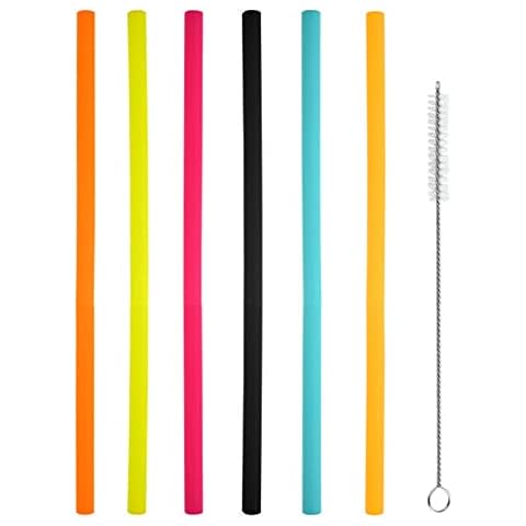 iJiGui 6 Pack Colourful Silicone Straws Cover