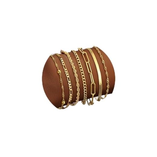 Dochais 5-7 Stück Armbänder Set für Damen - 18k Vergoldet Mit Cubic Zirkonia, Ketten Armband Modeschmuck für Mädchen (Gold, 7 Stück)