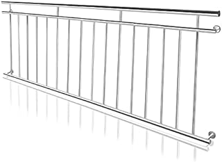 LZQ French Balcony Stainless Steel Glossy Balcony Railing Rail Rail Bars Balcony Protection Window Guard Balcony Grille Window Grille with Filling Rods