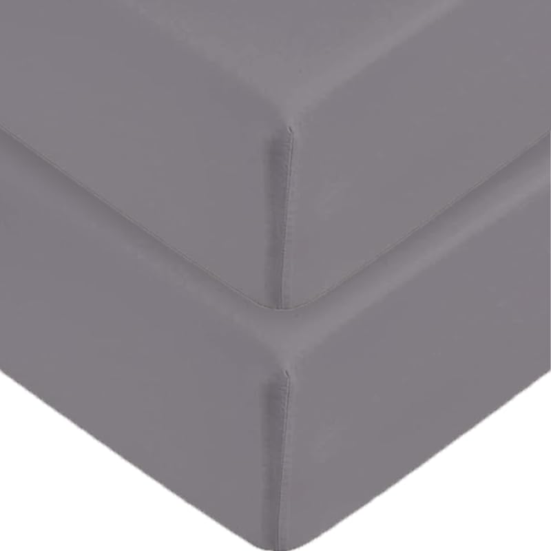 2 x Extra Deep Fitted Sheets Super King Size Extra Deep Pocket 40cm 16inch Non Iron Easy Care Soft Brushed Microfibre Fabric Shrinkage and Fade Resistant Grey-Super King