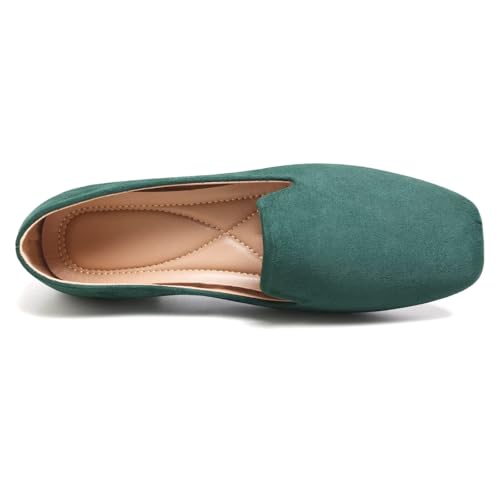 Image of ChaiRong Zhou Women Square Toe Ballets Flats Comfort Slip On Walking Shoes for Driving