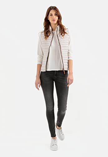 camel active Damen kurze leichte Steppweste mit elastischen Bündchen Weiß, womenswear-40