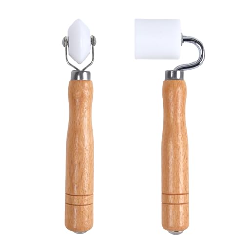 FCHO Wallpaper Smoothing Roller Rubber seam roller wheel roller Corner Seam Roller for wallpaper wood hand wallpaper roller pack of 2