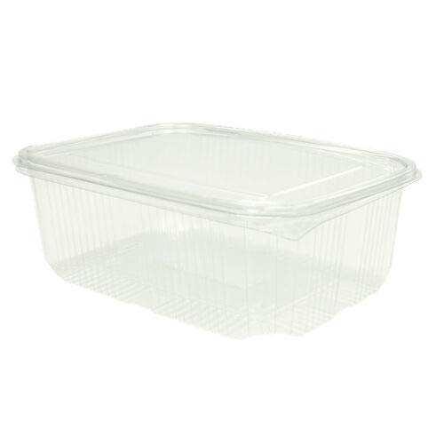 Envase Rectangular PET Transparente【Tapa Bisagra】1000cc 126x194x66mm 400 Unidades Cover