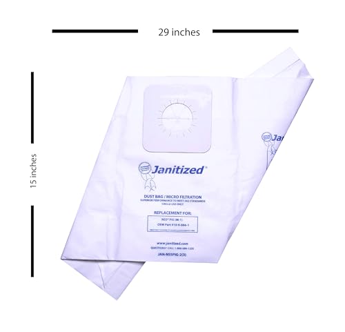 Janitized JAN-NSSPIG-2(3) Premium Replacement Commercial Vacuum Paper Bag for NSS M-1 "Pig" Portable Vacuum Cleaner, OEM#10-9-886-1 (Pack of 3) image 4