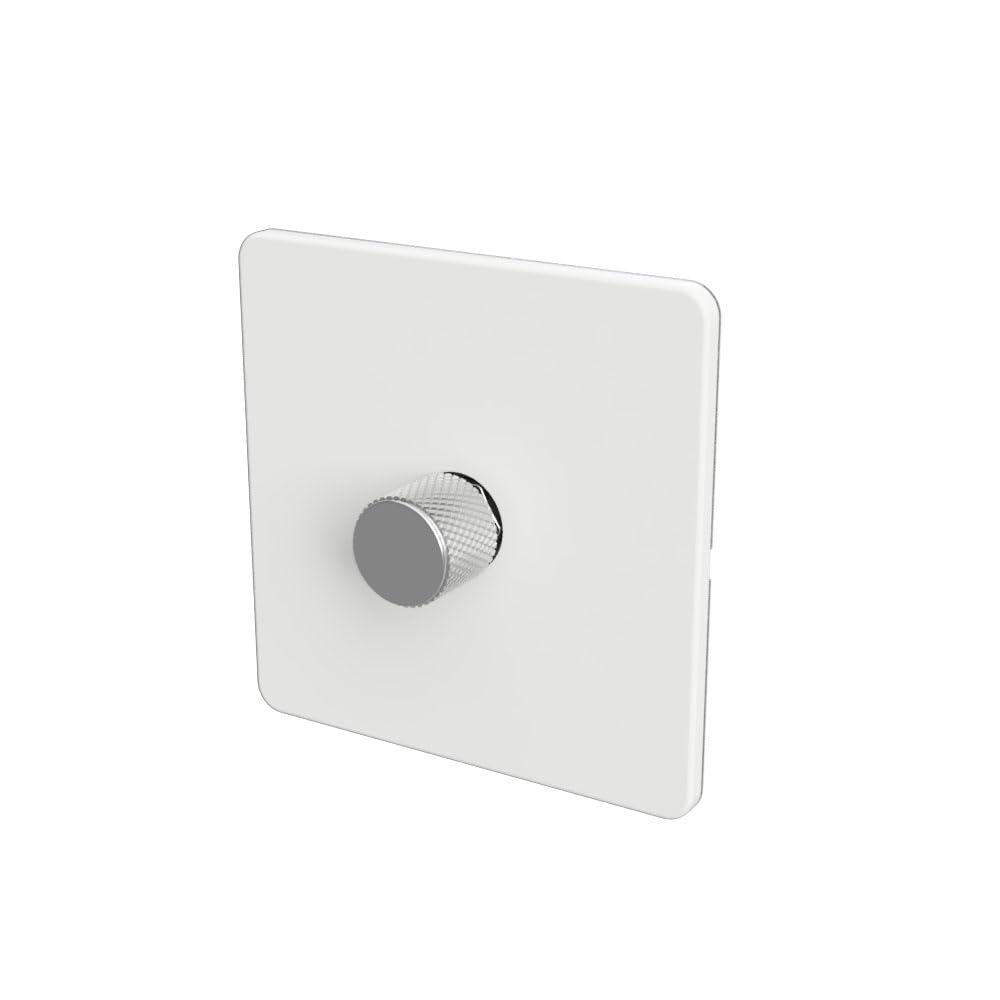 SAMOTECH WIFI Smart DIMMER UK No neutral wire required, compatible with Alexa, Google, Tuya, Smart Life - White/Silver 1-Gang — image 1