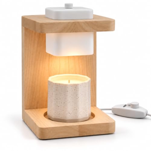 NUELUX Candle Warmer Lamp Dimmable Candle Warmer Lantern with Timer Wax Melt for Scented Candles Candle Small Large Jar Candles Top Candle Lamp with 50w Light Bulbs Candle Warmer Lamp