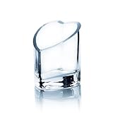 WGVI Clear Glass Heart Tea Light Votive Candle Holder, Width 3', Height 4', Clear Small Slant Cut Heart Glass Candleholders, Tiny Container, Valentine Gift, Tabletop Décor, 1 Piece