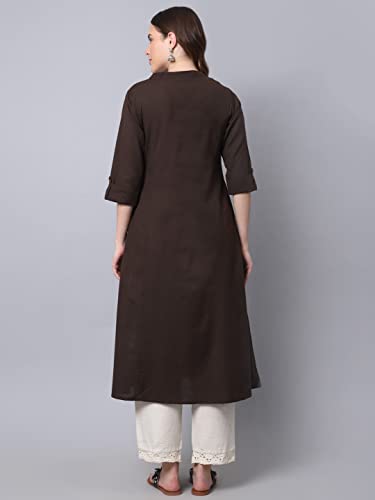 Image of Pistaa's Women's Cotton Regular Fit Casual Kurta