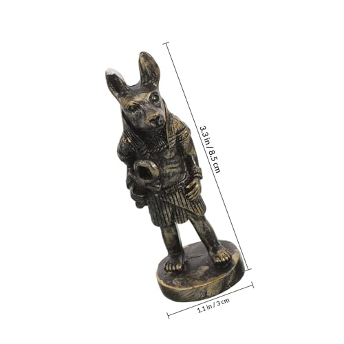 Statue Anubis égyptien FRCOLOR en résine noire, sculpture artisanale délicate de 8,5 cm - 3