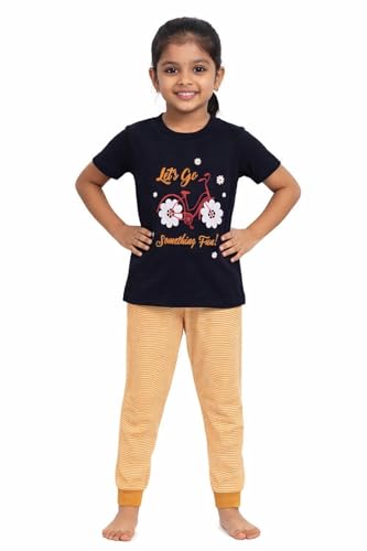 Image of NammaBaby Girl's Soft Cotton Night Suit (Printed T-Shirt & Pant Set /Girls Night Dress /Nightwear) Pack of 1