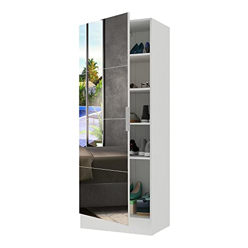 Sapateira 1 Porta com Espelho Jade Plus Multimóveis Branca