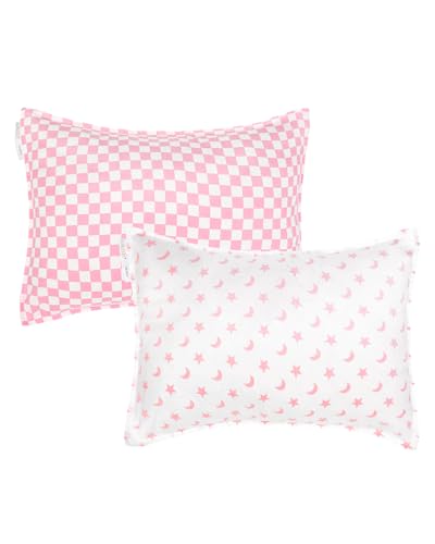 Image of ALVABABY Toddler Pillowcases 2 Pack Organic Cotton Kids Pillow Cover Fit 13"x 18" or 12"x28" Envelope for Girl Boy Sleepy Travel 2TPW33A