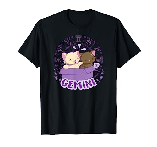 Kawaii Cats Astrologie Zodiaque Gémeaux T-Shirt