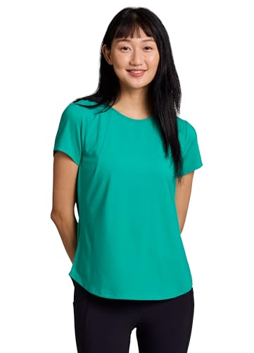 RBX Active Women's Workout Top with Mesh Panels, Crewneck Relaxed