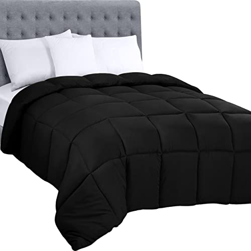 Image of Utopia Bedding Comforters King Size, All Season Duvet Insert, Down Alternative Box Stitched Bed Comforter with Corner Tabs, Machine Washable (Black)