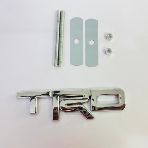Image of Emblems for Car & Bike Metal Lo.go and Grill Me.tal Lo.go, Auto Accessories for Car Emblem 3D Badge Auto Racing Sport Sticker Grand Tourer Decal. (Chrome TRD Small Metal Grill Logo)