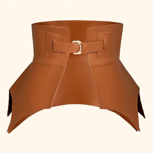 Women Fashion Heart Buckle Waist Strap Ruffle Edge Solid Color Belt All-match Coat Ladies Wide Harajuku Formal Waistband Faux4