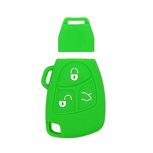 BROVACS Silicone Cover Protector Case Holder Skin Jacket Compatible with MERCEDES BENZ 3 Button Smart Remote Key Fob CV4956 Light Green