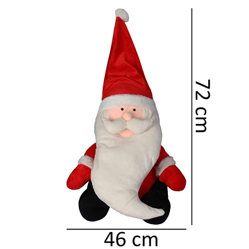 Image of HUG 'n' FEEL SOFT TOYS Santa Claus Soft Toys, Baby Toys, Kids Toy, Soft Toy, Toy for Girl, Birthday Gift for Girl, Christmas Decorations for Home, Toy Gift for Girls, Toys Gift Items, (35cm, Red)