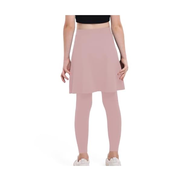 Xioker Girls Knee Length Skirts with Leggings,Girls Skirted Full Length Leggings with Pockets - Image 3
