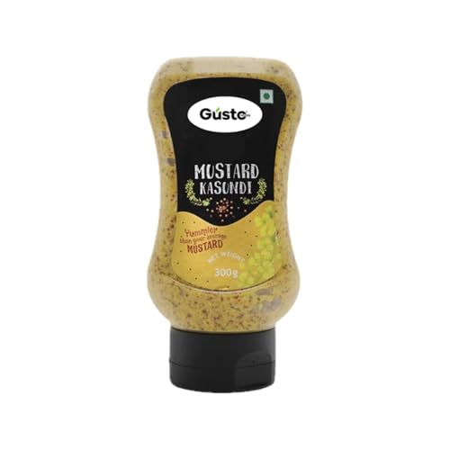 Gusto Foods Kasundi Mustard Sauce 300gram | Authentic Pungent for Salad Dressings | Traditional Kasundi Mustard Sauce Bengali | Ready-to-use | Plant-based & Vegan | No chopping, grinding | No extra prep needed