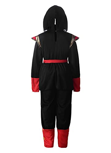 Disfraz Ninja para Niños Negro y Rojo miniatura 2