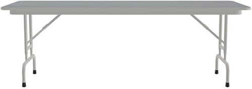 Miniatura 184 de Correll - Mesa plegable de altura ajustable y resistente, parte superior laminada de alta presión, fabricada en Estados Unidos, delantal de acero