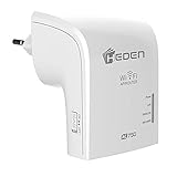 Améliore la couverture Wi-Fi Heden Répéteur WiFi AC750 Dual Band 2.4Ghz / 5GHz, 2 Ports RJ45, Blanc