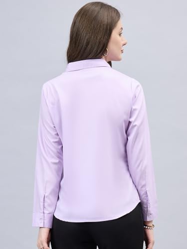 Image of Style Quotient Women Solid Chambrey Regular Formal Shirt