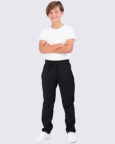 3 Pack Boys Girls Athletic Pants Sweatpants Active Kids Teen Open Bottom Fleece Youth Training Pajama Warm Performance Workout Activewear Winter Warm Sports Running Quick Dry Dri Fit- Set 4,L(12-14) #TOP3