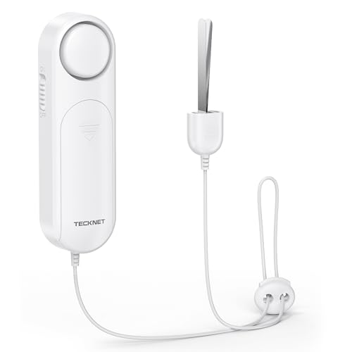 TECKNET Door Alarm for Door Handle 130dB Door Alarms When Opened & Window Alarms No-Drill Travel Door Security Device with Lanyard Door Sensor Alarm for Home Apartment & Hotel