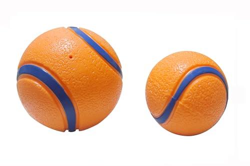 FCCUM Dog Toy Ball,Rubber Sound-Producing Toy Ball, with a Groove Design That is Resistant to Bites, Has a High Bounce, Dog Training Interactive Pet Toy, Relieving Pet Anxiety,Pack of 2