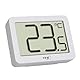 TFA Dostmann Innenthermometer digital, 30.1065.02, Raumtemperatur überwachen, Mini Thermometer, Max-Min-Werte, -10...+60∞C, magnetisch oder Ständer, klein, weiß
