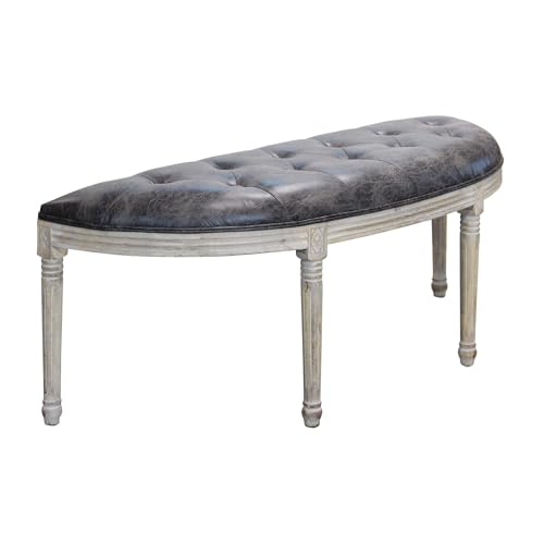 Briconess.com Banco de 2 plazas de interior Salón Bar con estructura de madera y asiento suave acolchado Winter - Gris