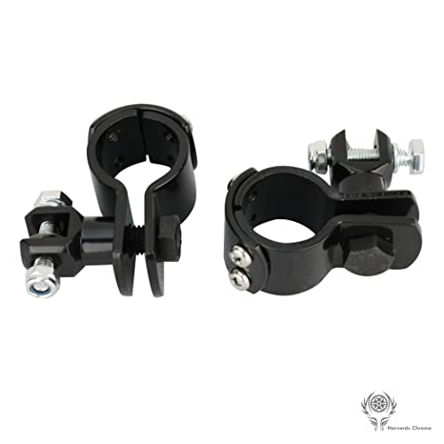 Black 1.25" Highway Bar Footpegs Clamps 1-1/4" Crash Bar Footpeg Bracket 32Mm Engine Guard Foot Pegs Mount For Harley Honda India Kawasaki Suzuki Yamaha #TOP1