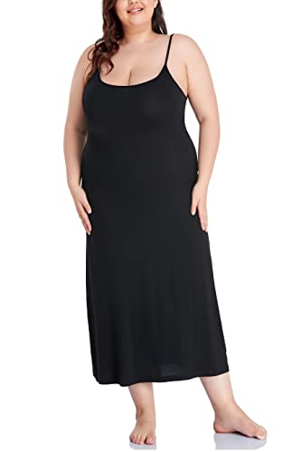 Women's Full Slip for Under Dresses Plus Size Long Nightgown Cami Dress2